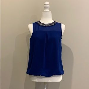 heart soul cobalt blue jewel high neck tank